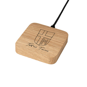 Wireless Charger Blocks Totus Tuus / Papst Joh. Paul 2 Design (Gravur) [Eiche] Holz