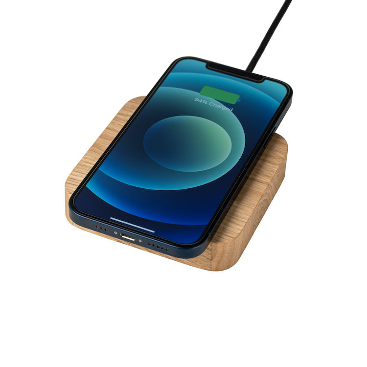 Wirelesscharger Oak Eiche Holz Kabelos Ladegerat Ladestation