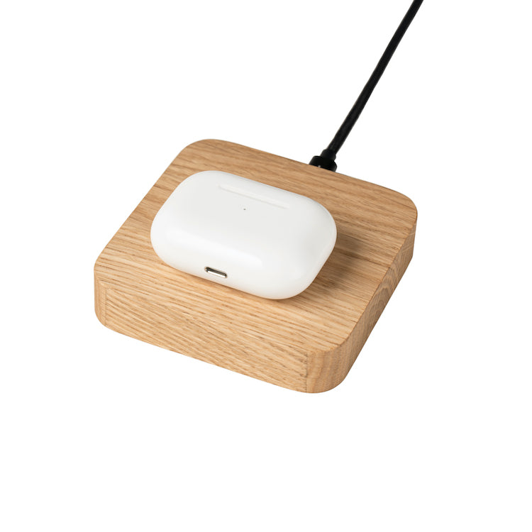 Wirelesscharger Oak Eiche Holz Kabelos Ladegerat Ladestation