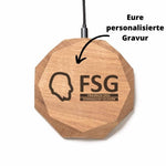 Lade das Bild in den Galerie-Viewer, Wireless Charger QI mit individueller Gravur (ab 5 Produkten) [Eiche] Holz
