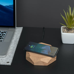 Wirelesscharger QI Eiche Oak  Holz Kabelos Ladegerät