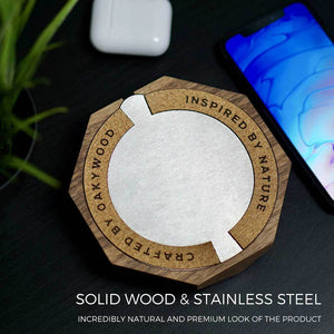 Wirelesscharger QI Walnuss Walnut  Holz Kabelos Ladegerät 