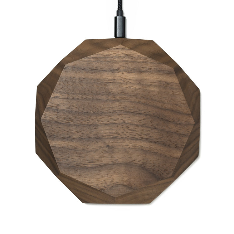 Wirelesscharger QI Walnuss Walnut  Holz Kabelos Ladegerät 