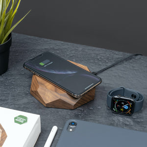 Wirelesscharger QI Walnuss Walnut  Holz Kabelos Ladegerät 