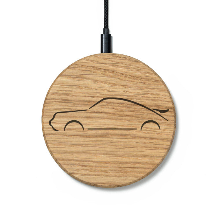 Wireless Charger Slim 911 / Elfer Design (Gravur) [Eiche] Holz