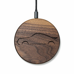 Wireless Charger Slim 911 / Elfer Design (Gravur) [Walnuss] Holz