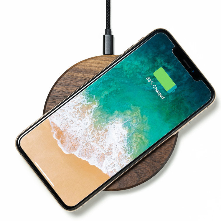 Wirelesscharger Slim Walnuss Walnut Holz Kabelos Ladegerät