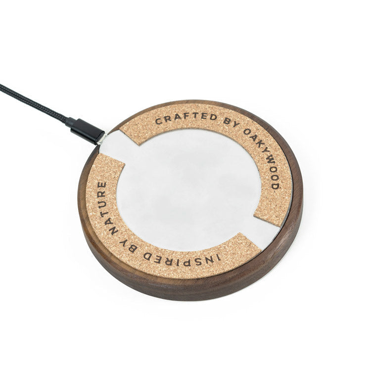 Wirelesscharger Slim Walnuss Oak Walnuss Walnut Holz Kabelos Ladegerät