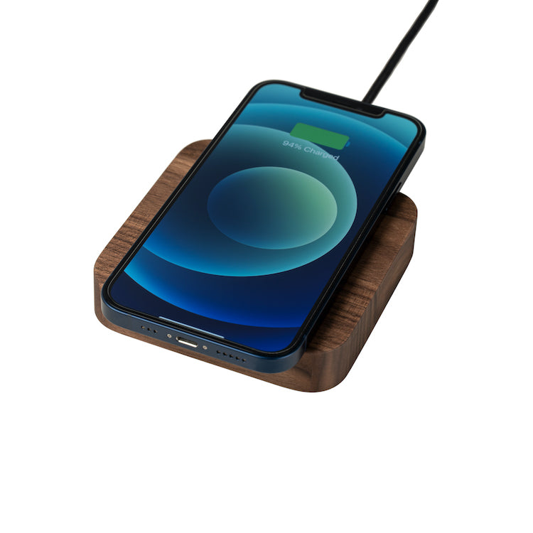 Wirelesscharger Walnuss Walnut Holz Kabelos Ladegerat Ladestation